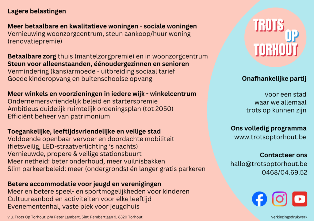 Flyer Trots Op Torhout met programma